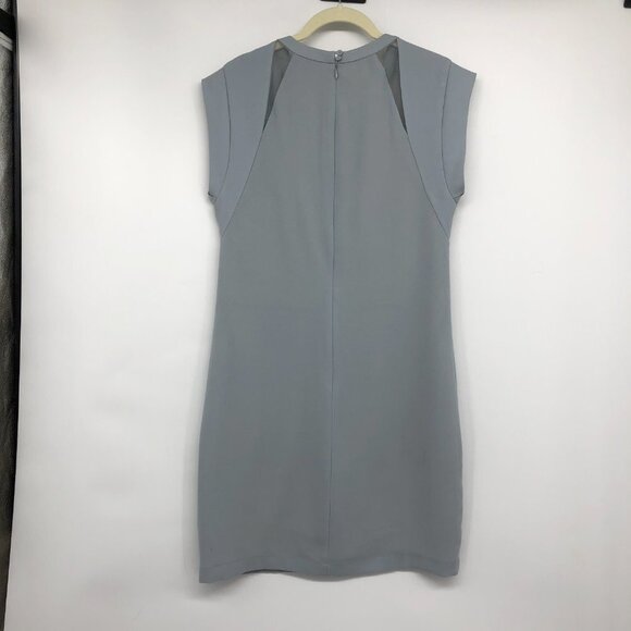 BCBGMaxAzria Alysha Slate Blue Grey Cowl Sleeve Mini Sheath Dress size 2 - Picture 4 of 16